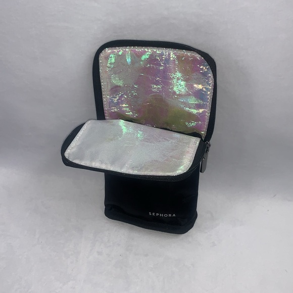 Sephora Makeup Brush Bag Black with Iridescent Interior Stand Up Carrying Case - Picture 3 of 10